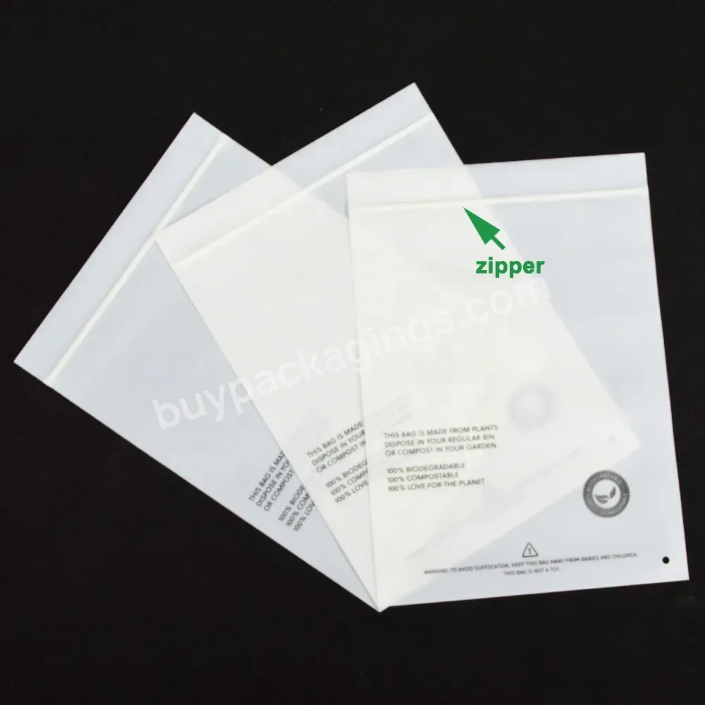 Free Samples Eco-friendly Bio Degradable Cornstarch Custom Zip Lock Packaging Bag With Competitive Price