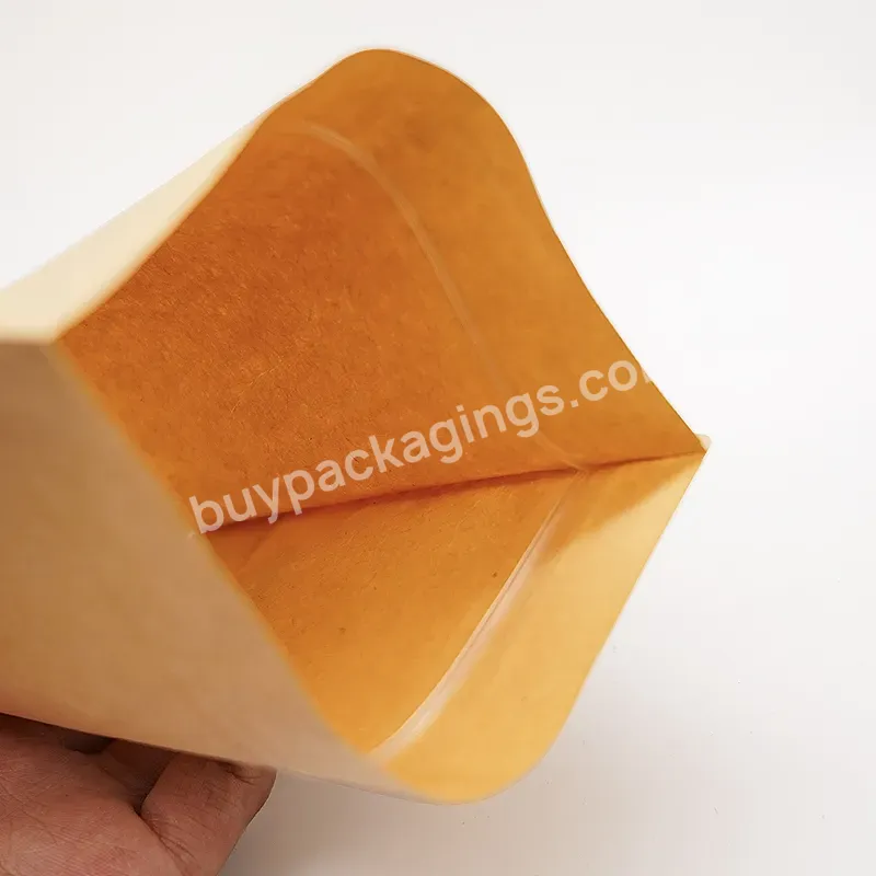 Free Samples Stand Up Pouches Brown Kraft Paper Food Packaging Bag With Transparent Window