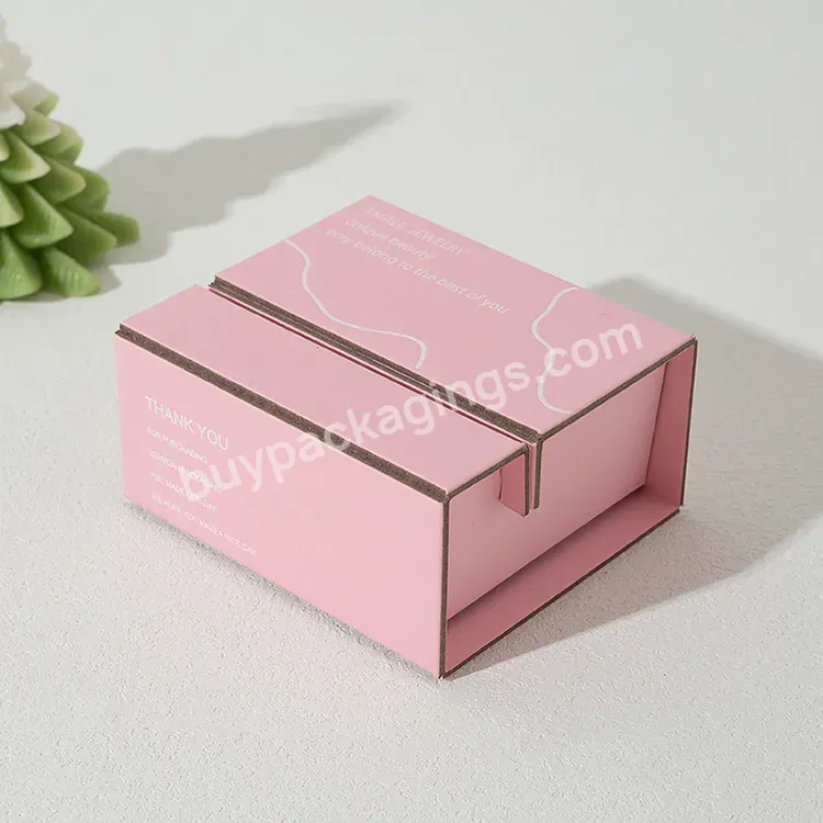 Free Samples Unique Pink Jewelry Gift Boxes Sturdy Empty Bracelets Box Recyclable Pink Box