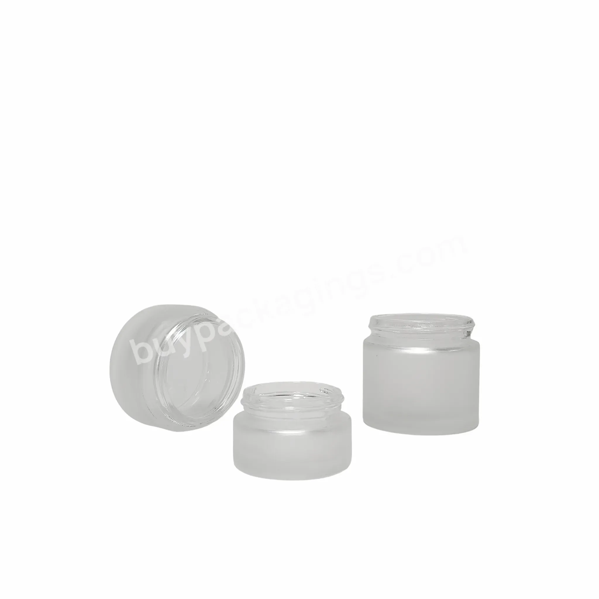 Free Samples Wholesale Cosmetic Packaging Container Body Butter Eye Cream 5g 10g 15g 30g 50g Frosted Glass Round Jar