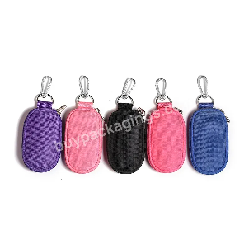 Free Shipping Essential Oils Bottle Keychain Case For 1ml 2ml Sample Vials Glass Bottles 10 Holes Keychain Pouch