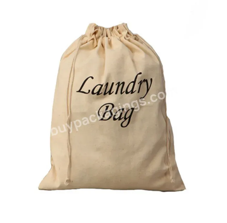 Free Shipping Natural Storage Collapsible Coton Cloth Canvas Laundry Bag With Adjustable Shoulder Straps For Laundromat Clothes