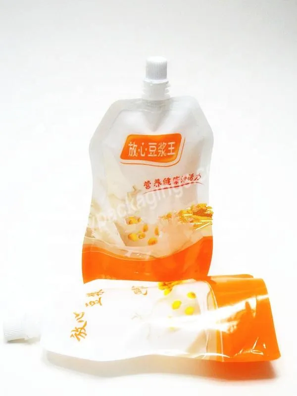 Fresh Soya-bean Milk Stand Up Spout Pouch Bag For Packaging