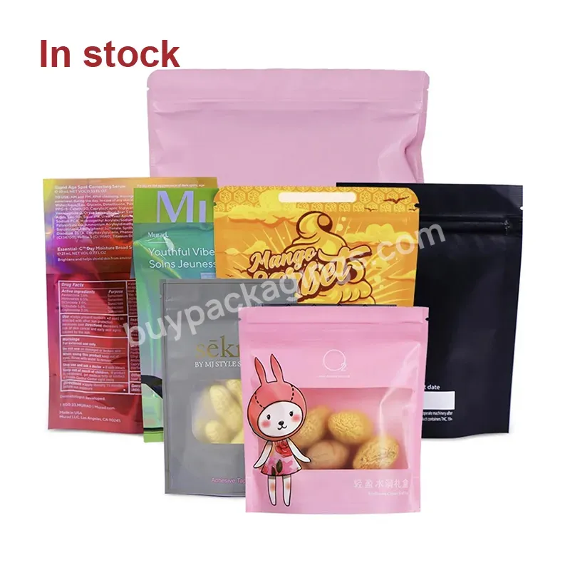 Front Clear Silver Back Competitive Price Transparent Matte Food Grade White Kraft Stand Up Pouch For Nut With Zipper