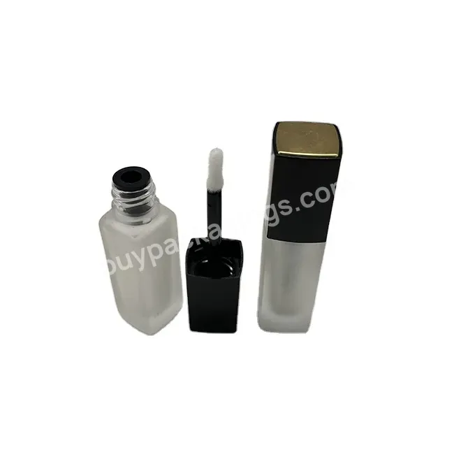 Frost Transparent Glass Lip Gloss Bottle Square Glass Lip Gloss Bottle 5ml