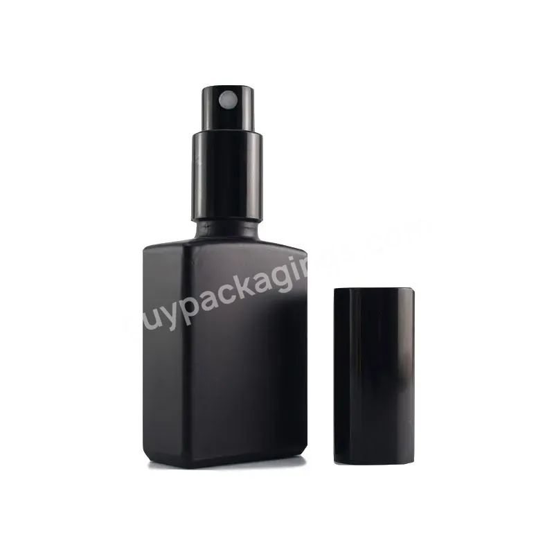 Froste 15ml 30ml 50ml Square Flat Glass Matte Black Spray Perfume Bottle