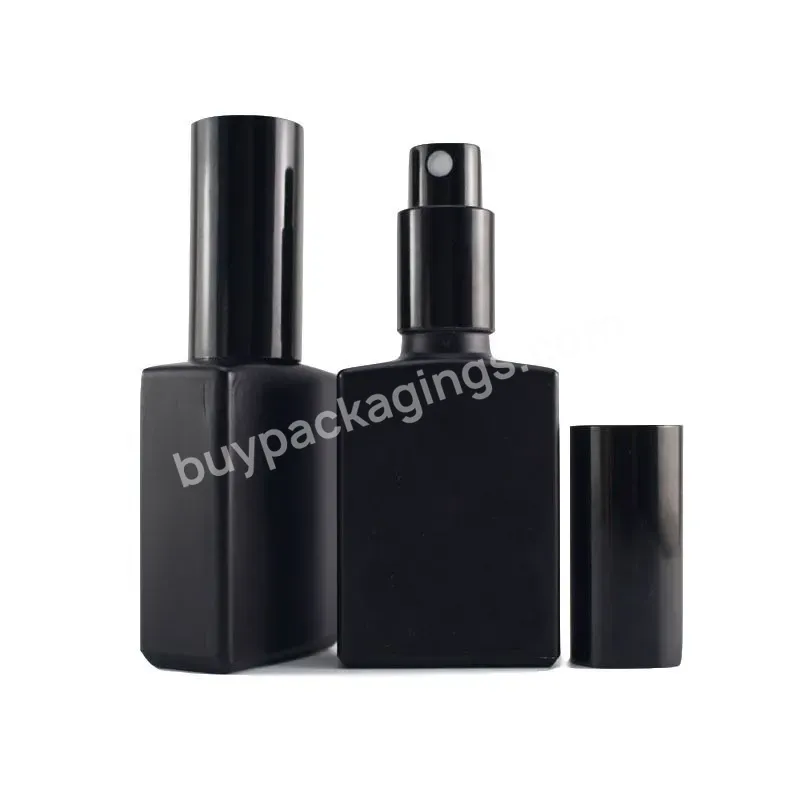 Froste 15ml 30ml 50ml Square Flat Glass Matte Black Spray Perfume Bottle