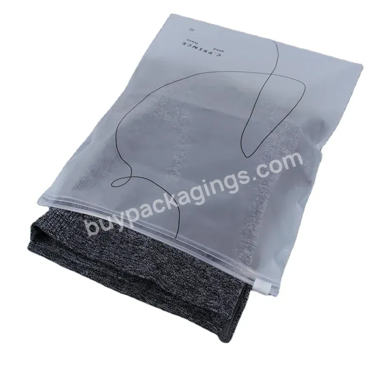 Frosted Clear Apparel Ziplock T-shirt Hoodies Clothing Packaging Bags With Your Own Logo Printing