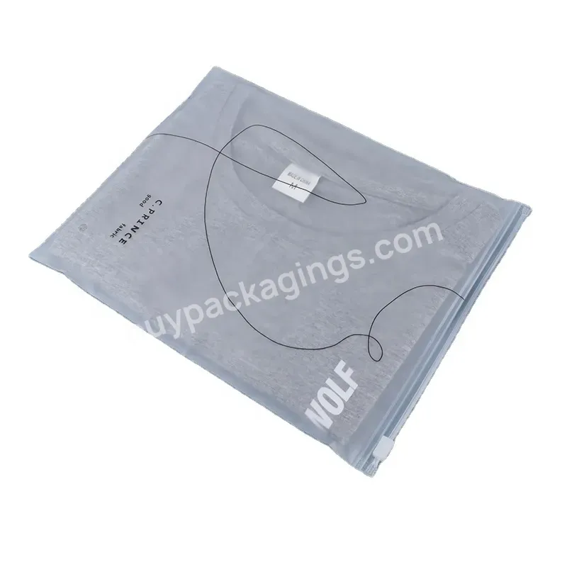 Frosted Clear Apparel Ziplock T-shirt Hoodies Clothing Packaging Bags With Your Own Logo Printing