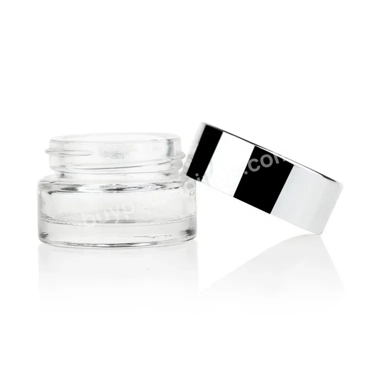 Frosted Clear Cosmetic Jar Glass Jar 5g 10g Eye Cream Jars Silver Screw Top Lids Facial Mini Bb Cream Skin Care Makeup Packaging