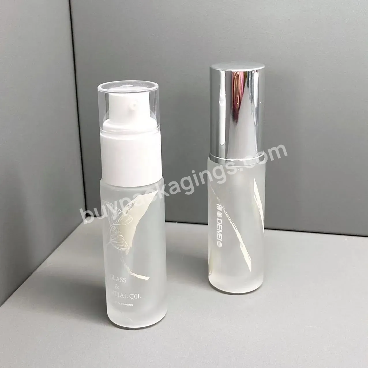 Frosted Glass Lotion Pump Bottle Serum Glass Cosmetic Bottle With Cap 30ml - Buy Frosted Glass Bottle,30ml Serum Bottle,Lotion Bottle.