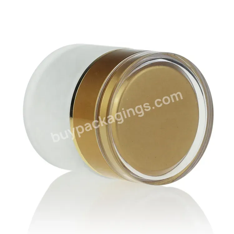 Frosted Luxury Cosmetic Jar Glass Jar For Acrylic Cosmetic Jar 50g With Gold Aluminum Cap - Buy Glass Cosmetic Jar,Acrylic Jar Cosmetic,Cosmetic Jar 50g.