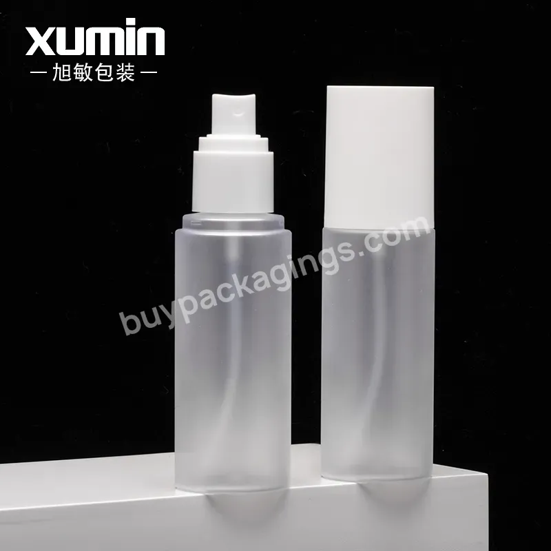 Frosted Plastic Spray Bottles 100ml 50ml 100ml Pet Empty Round Plastic Spray Bottle For Skin Care Toner Bottle