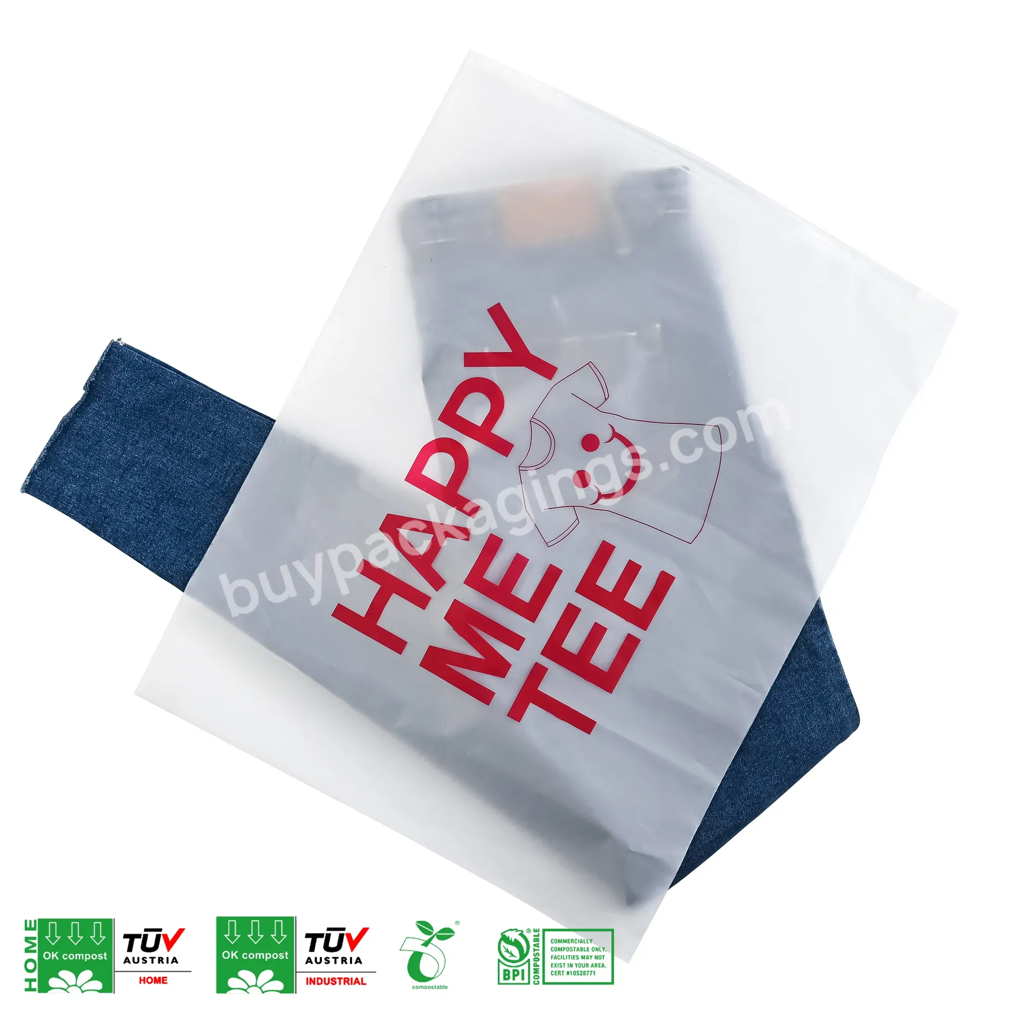 Frosted Zipper Bag Biodegradable Zip Lock Clear T Shirt Packaging Plastic Bag Custom Logo