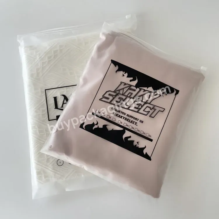 Frosted Zipper Plastic Branded Packaging Bag Tshirt Recyclable Ziplock Packaging Plastic Bags For Underwear