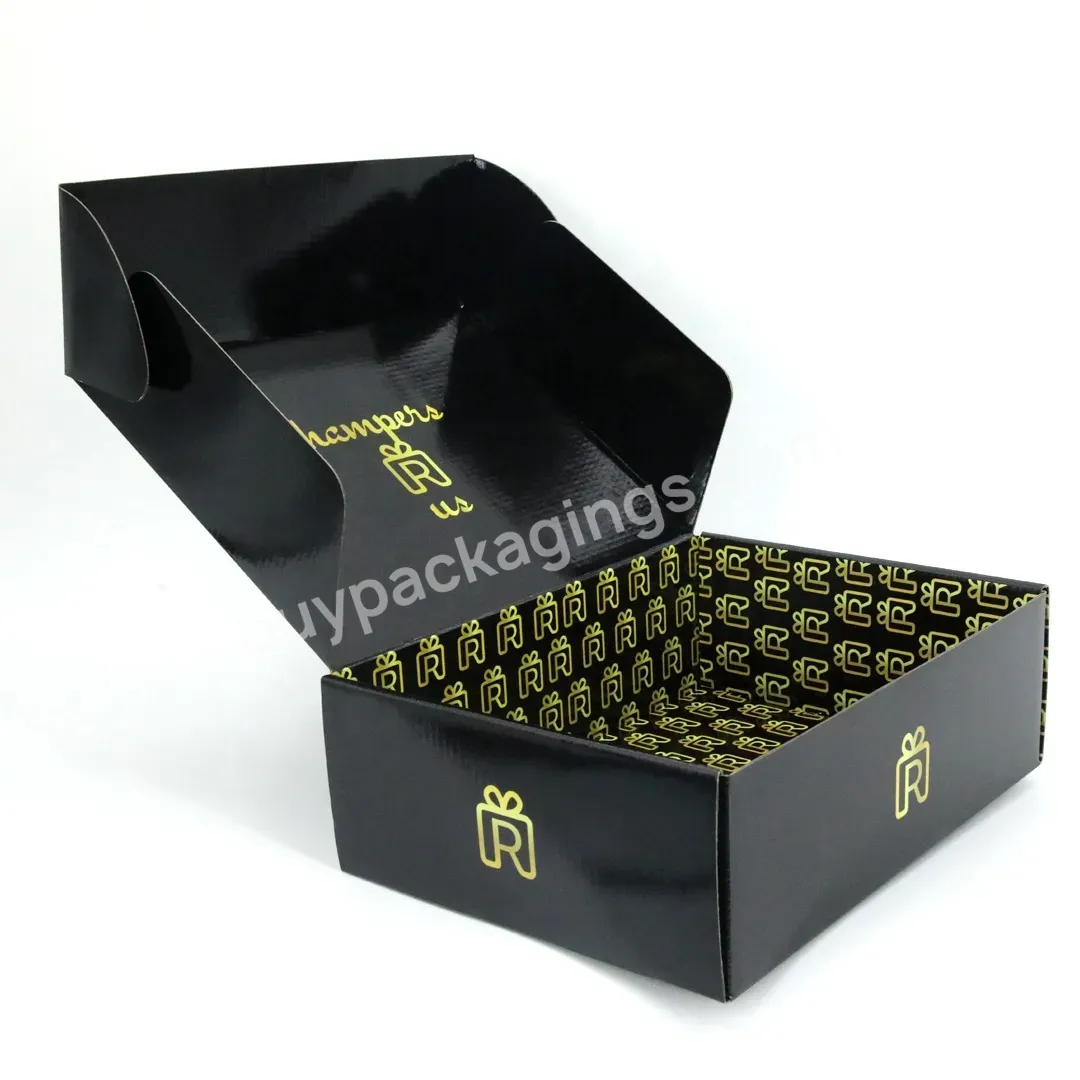 Fsc Certified Factory Gold Foil Custom Logo Printed Color Craft Folding Corrugated Clothing Packaging Boxes For Shirt