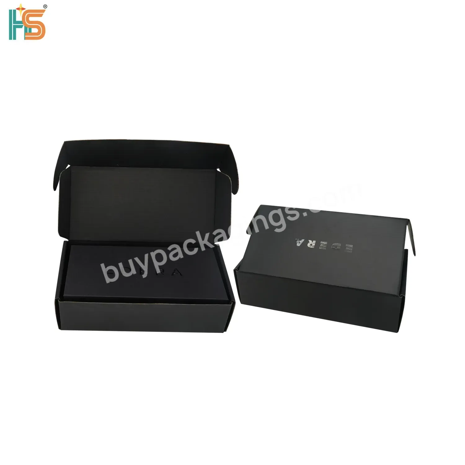 Fsc Paper Corrugated Box Supplier Custom Logo Matte Black Shipping Mailer Box