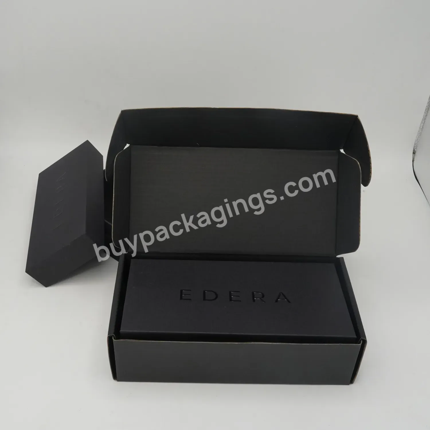 Fsc Paper Corrugated Box Supplier Custom Logo Matte Black Shipping Mailer Box