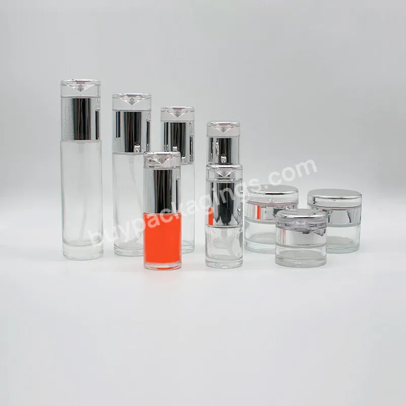 Fts 100ml Cosmetic Sets Custom Rose Gold Oil Lotion Pump Glass Bottles For Serum Skin Care Packaging