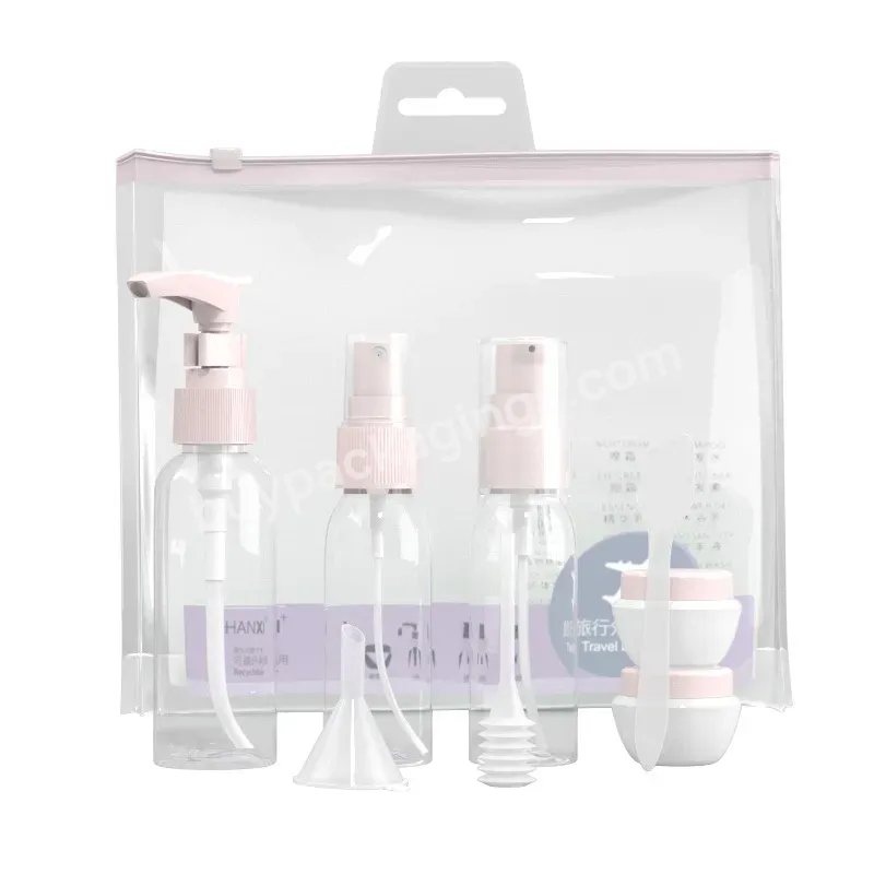 Fts 5pcs Transparent Cosmetic Container Skin Care Empty Plastic Travel Size Bottle Set With Spray Bottles