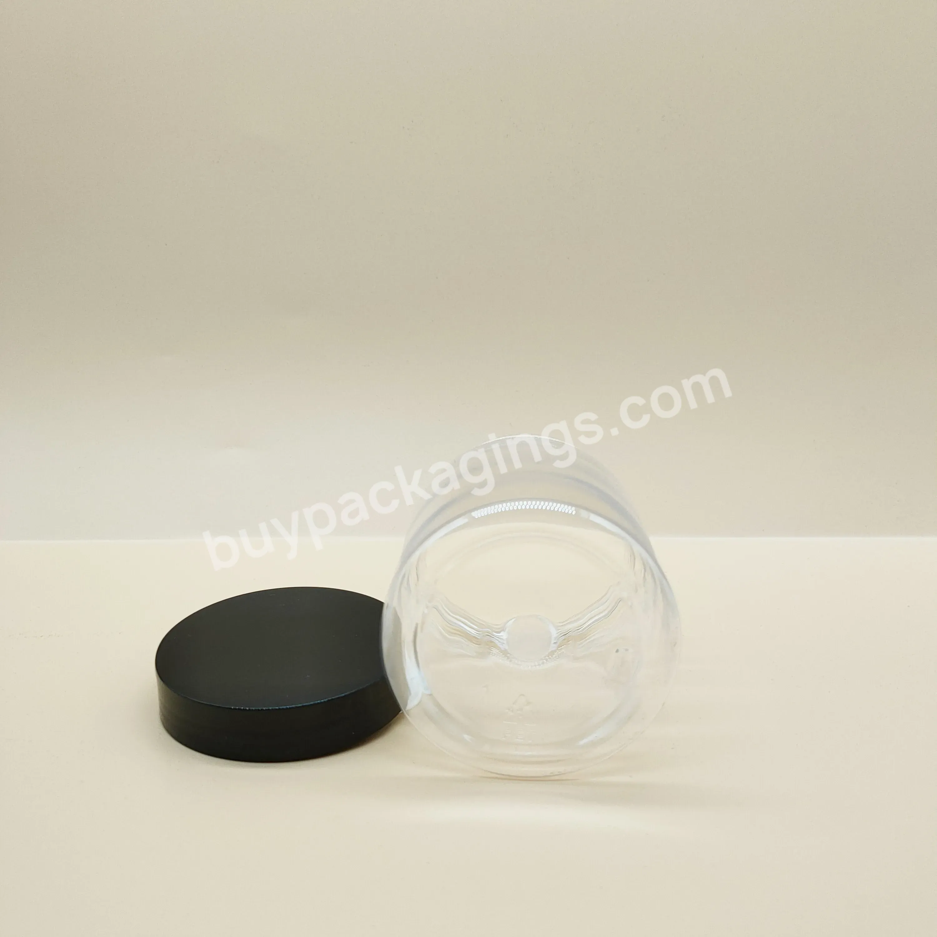 Fts Custom Cosmetic Packaging 200g Cream Bottle Plastic Packaging Material Black Cover Wide Mouth Cream Bottle