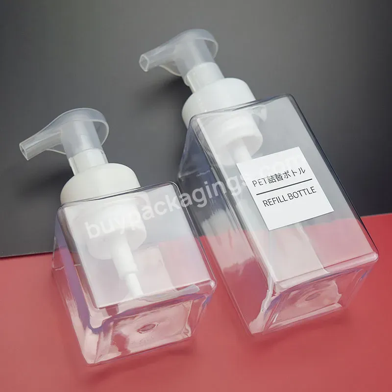 Fts High Quality 250ml 400ml Plastic Pet Square Foam Bottle Face Wash Mousse Bottle