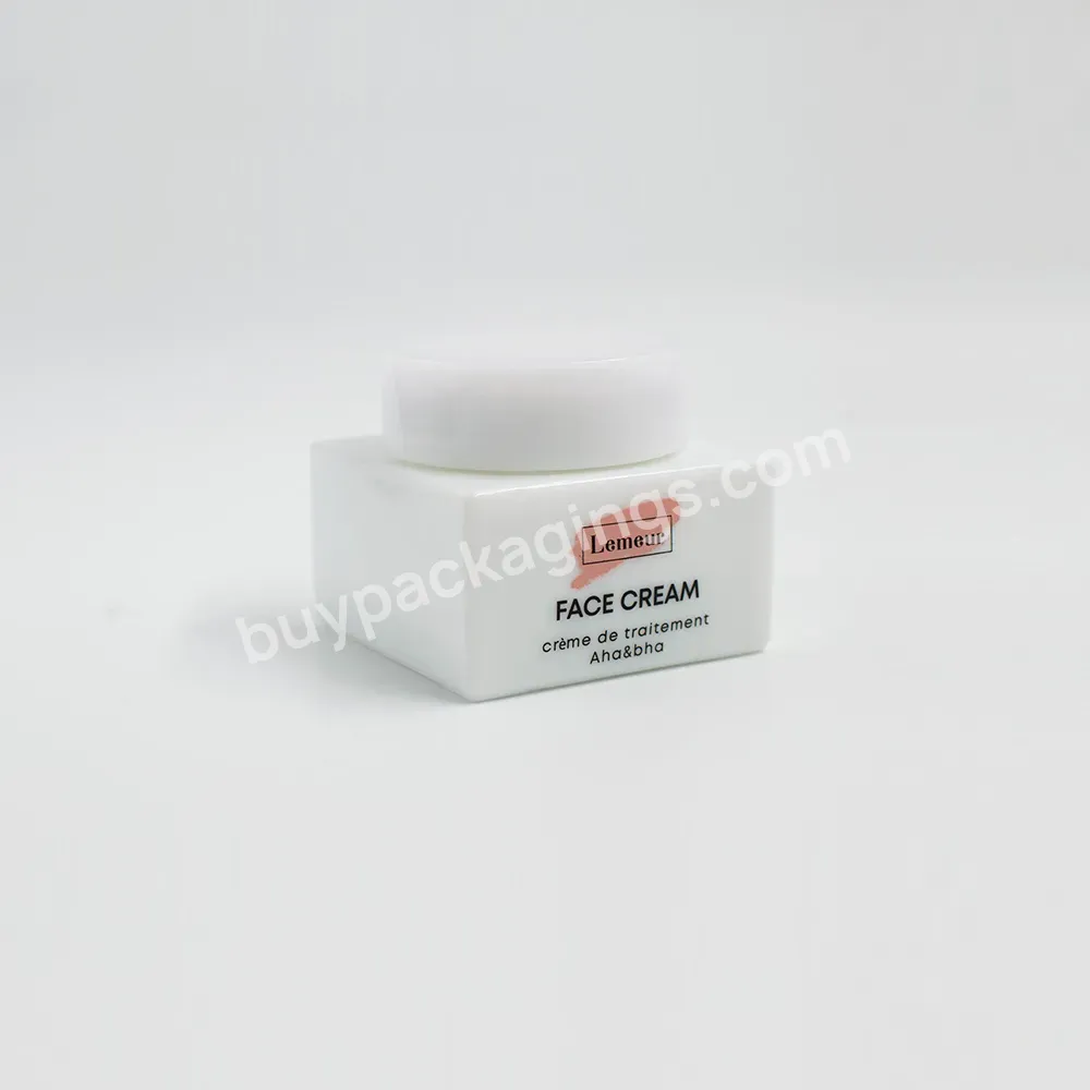 Fts Manufacturer 50g Square Glass Jar With White Lid For Face Cream - Buy Manufacturer 50g Square Glass Jar,Square Glass Jar With White Lid,Glass Jar For Face Cream.