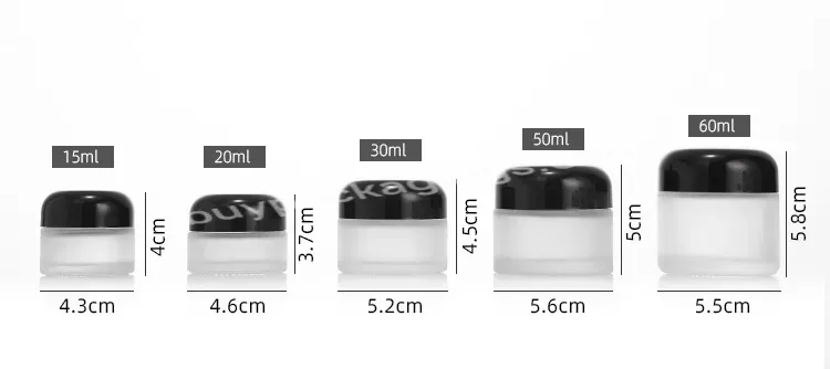 Fts New Products Glass Waist15 20 30 50 60 Gram Skin Cream Jar Empty Cosmetic Jars