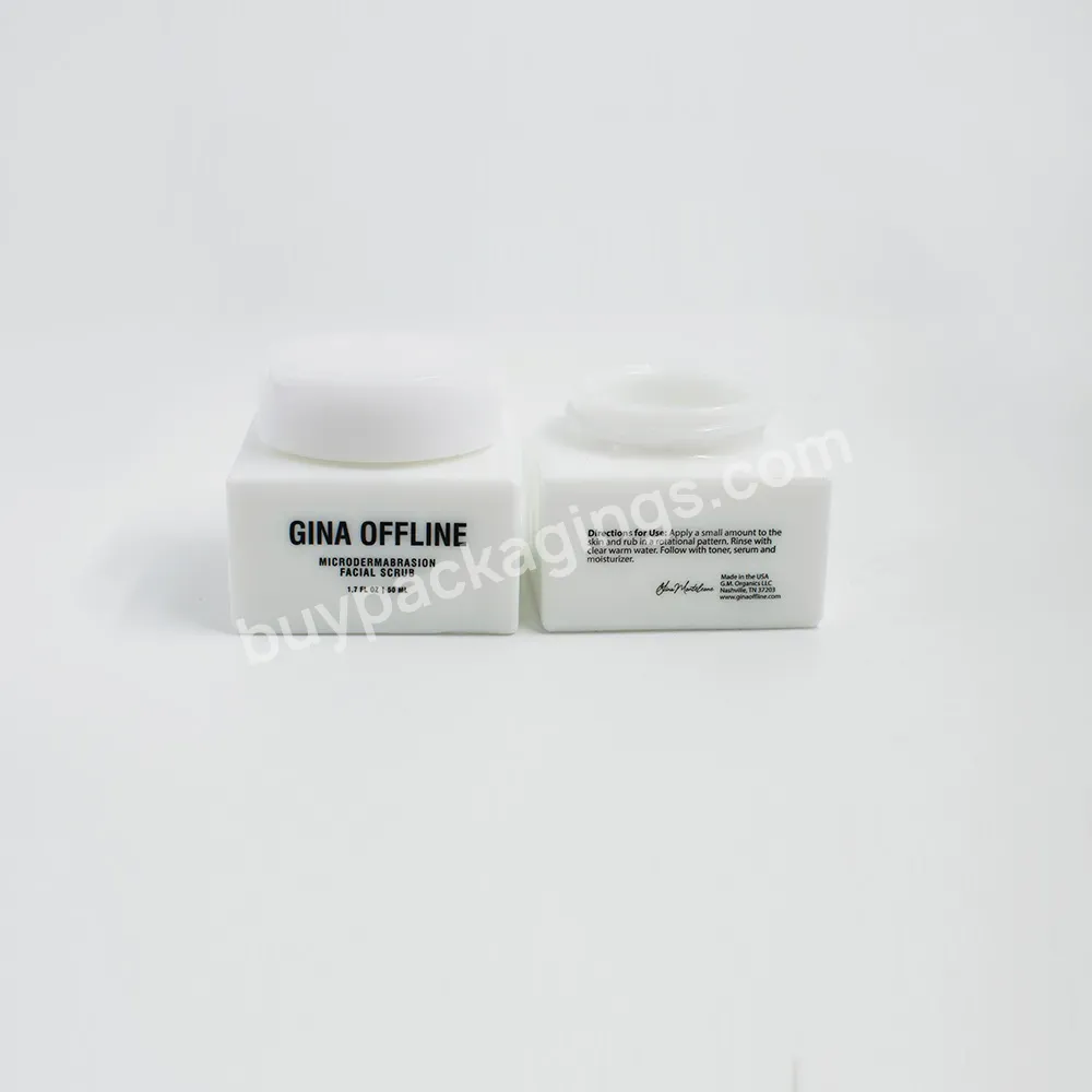 Fts White Empty Glass Cream Jar For Cosmetic Body Butter Package