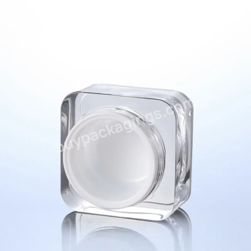 Fts Wholesale Cosmetic Container 30g 50g Plastic Square Acrylic Cream Jar