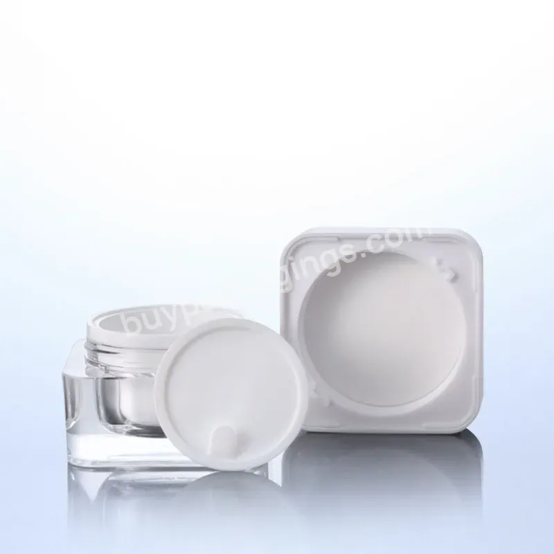 Fts Wholesale Cosmetic Container 30g 50g Plastic Square Acrylic Cream Jar