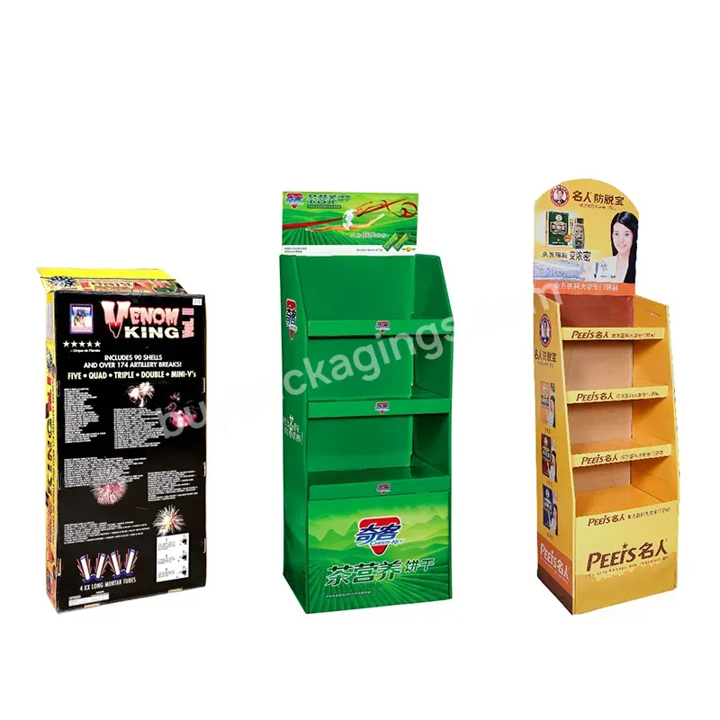 Functional Round Recycled Cardboard Paper Hat Food Pallet Display Stand Holder For Wholesale Retail Stores