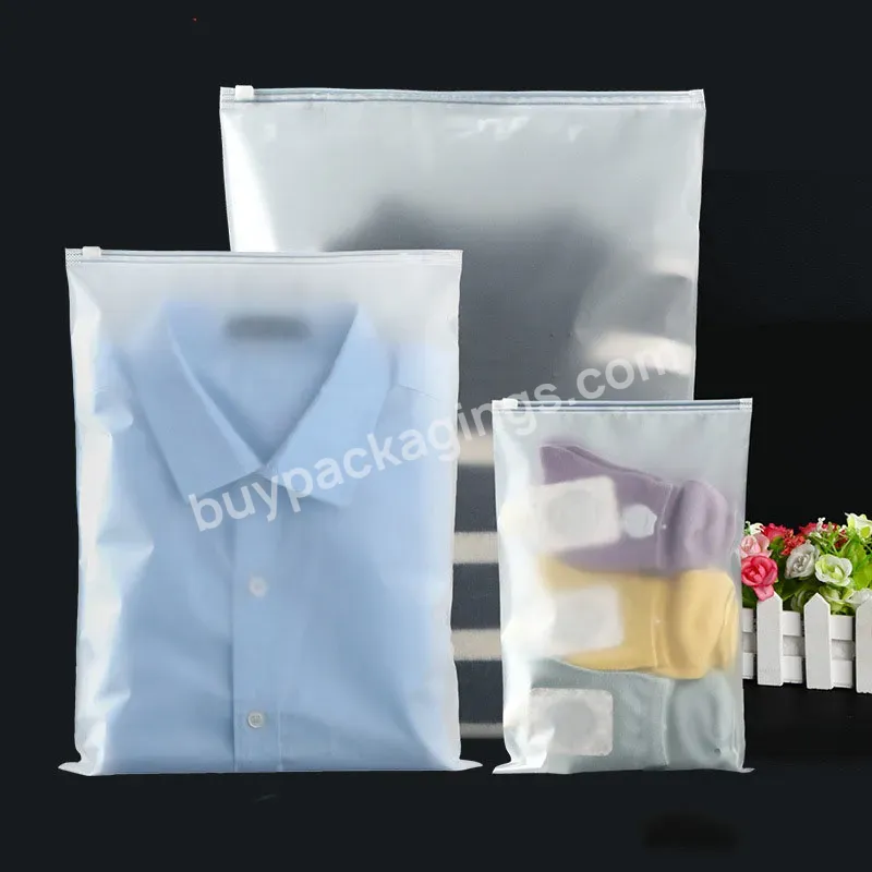 G1 Custom Frosted Reusable Waterproof Zip Lock Ziplock Large Plastic Zipper Bag For Clothing