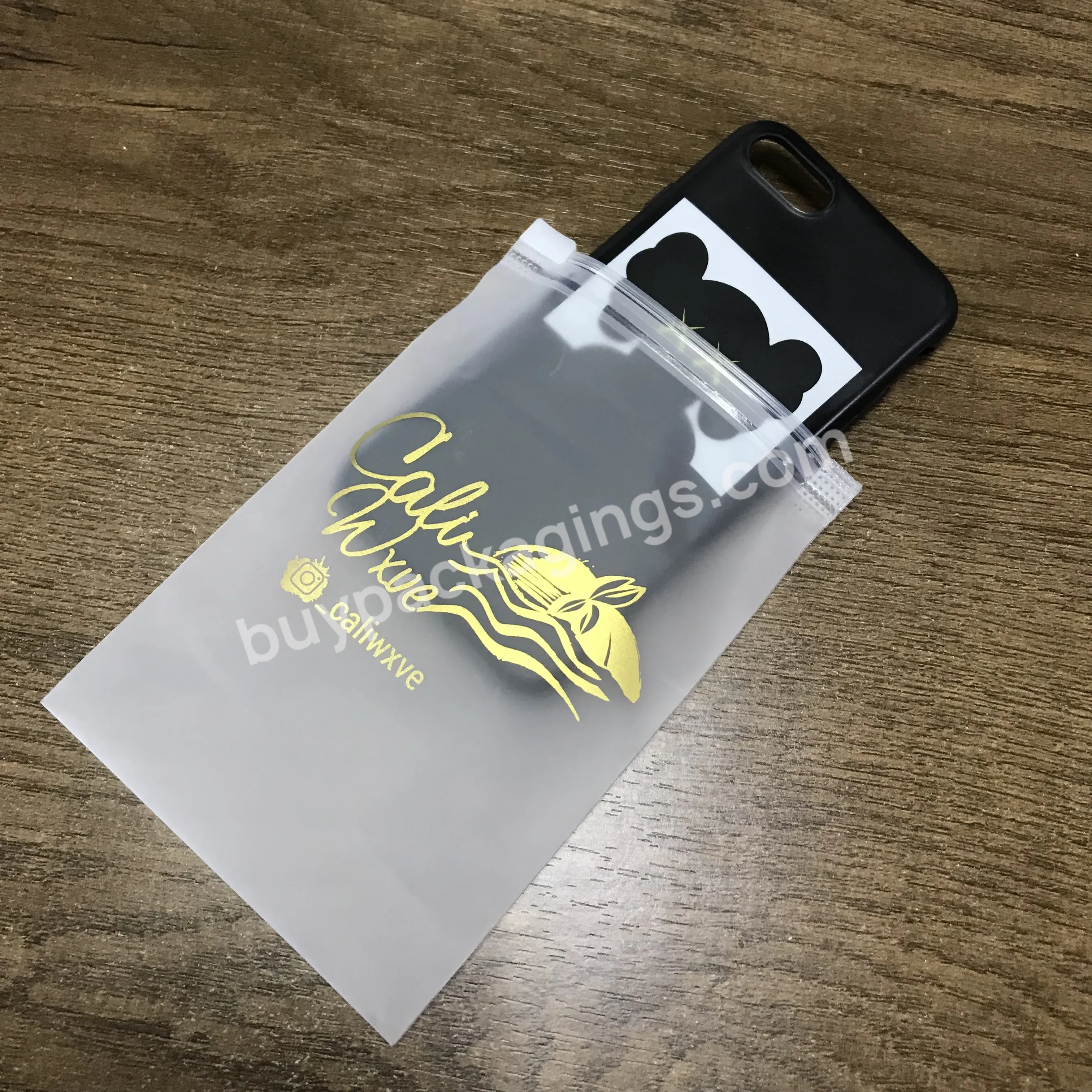 Garment Accessories Custom Plastic Zipper Bag With Logo Custom Printed Ziplock Bags Frosted Zipper Bag