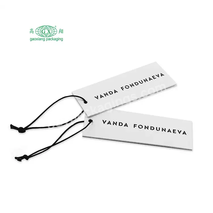 Garment Accessories Factory Custom Hangtag Embossed Logo White Matte Paper Clothing Hang Tag