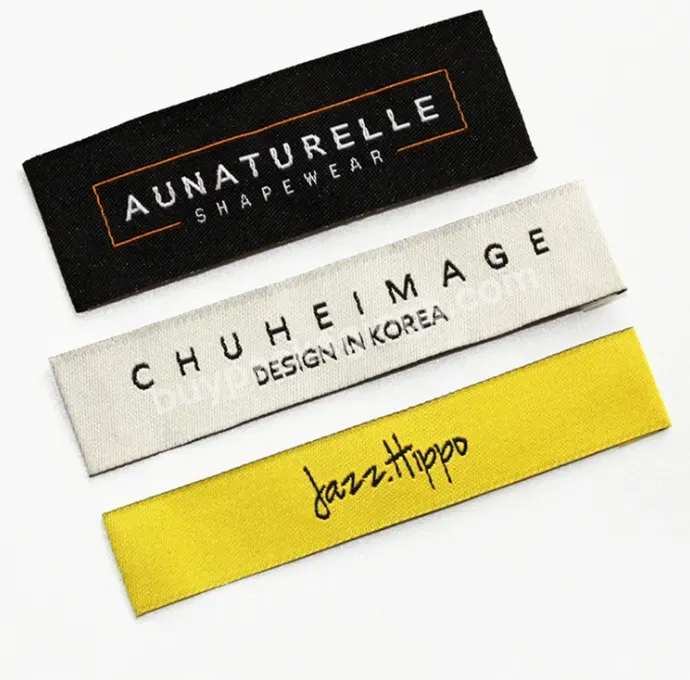 Garment Accessories Size Brand Private Satin Print Labels Custom Logo Design Woven Label Clothing Neck Label