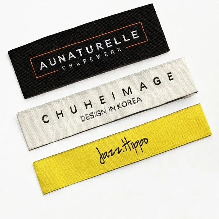 Garment Accessories Size Brand Private Satin Print Labels Custom Logo Design Woven Label Clothing Neck