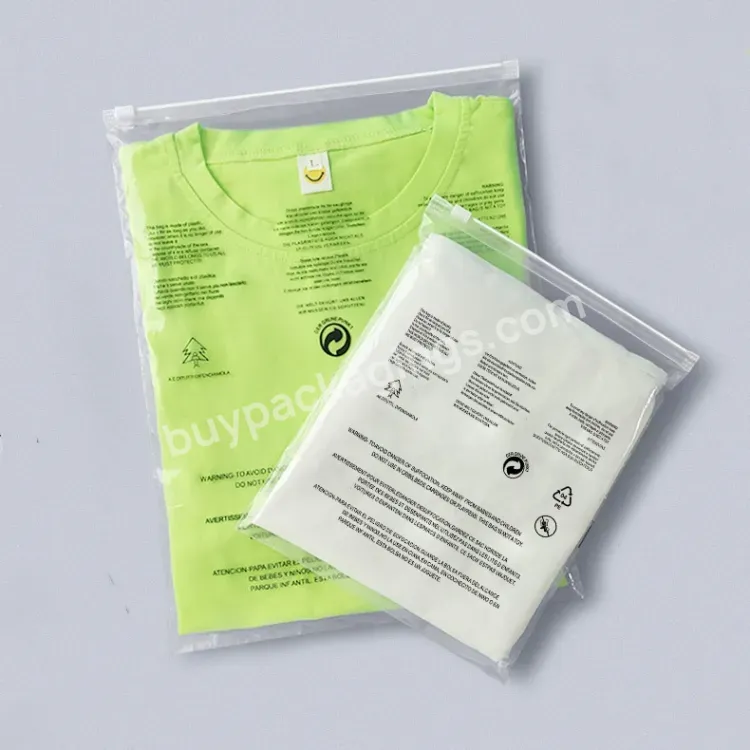 Garment Clear Plastic Packing Bag Matte Transparent Pe Ziplock Bag Custom Printing Slider Bag For Clothing Packing