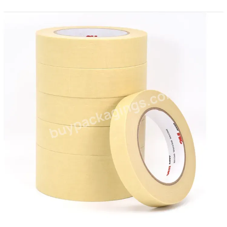 General Purpose Yellow White Crepe Paper Big Single Side Masking Tape Jumbo Roll