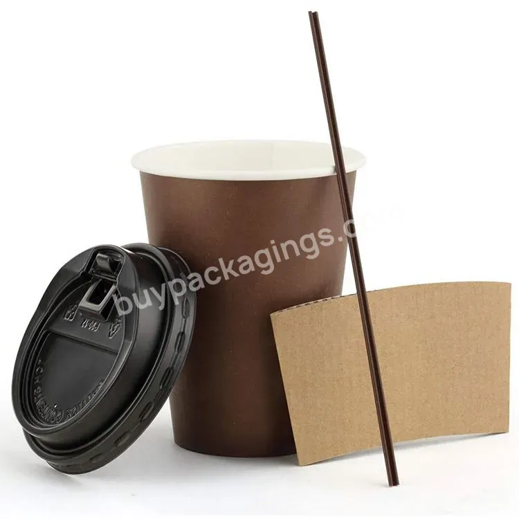 Get!!! 4oz/8oz/12oz/16oz/20oz Double Wall Hot Disposable Coffee Paper Cup With Lid