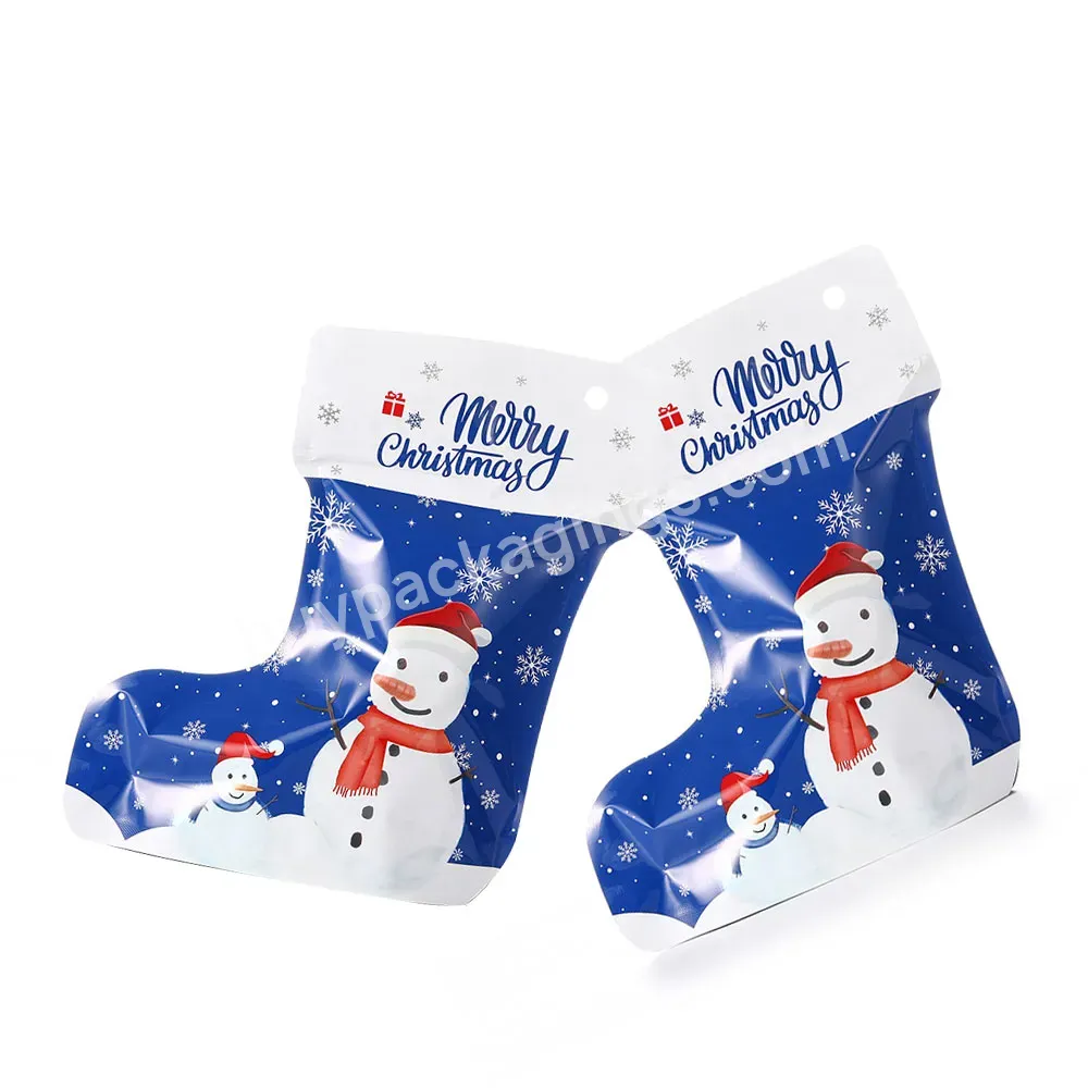 Gift Bag Red And Green Checked Rudolph Santa Socks,Mylar Bags Food Shape,Low Price Good Price Stand Up Pouch 35 Packaging