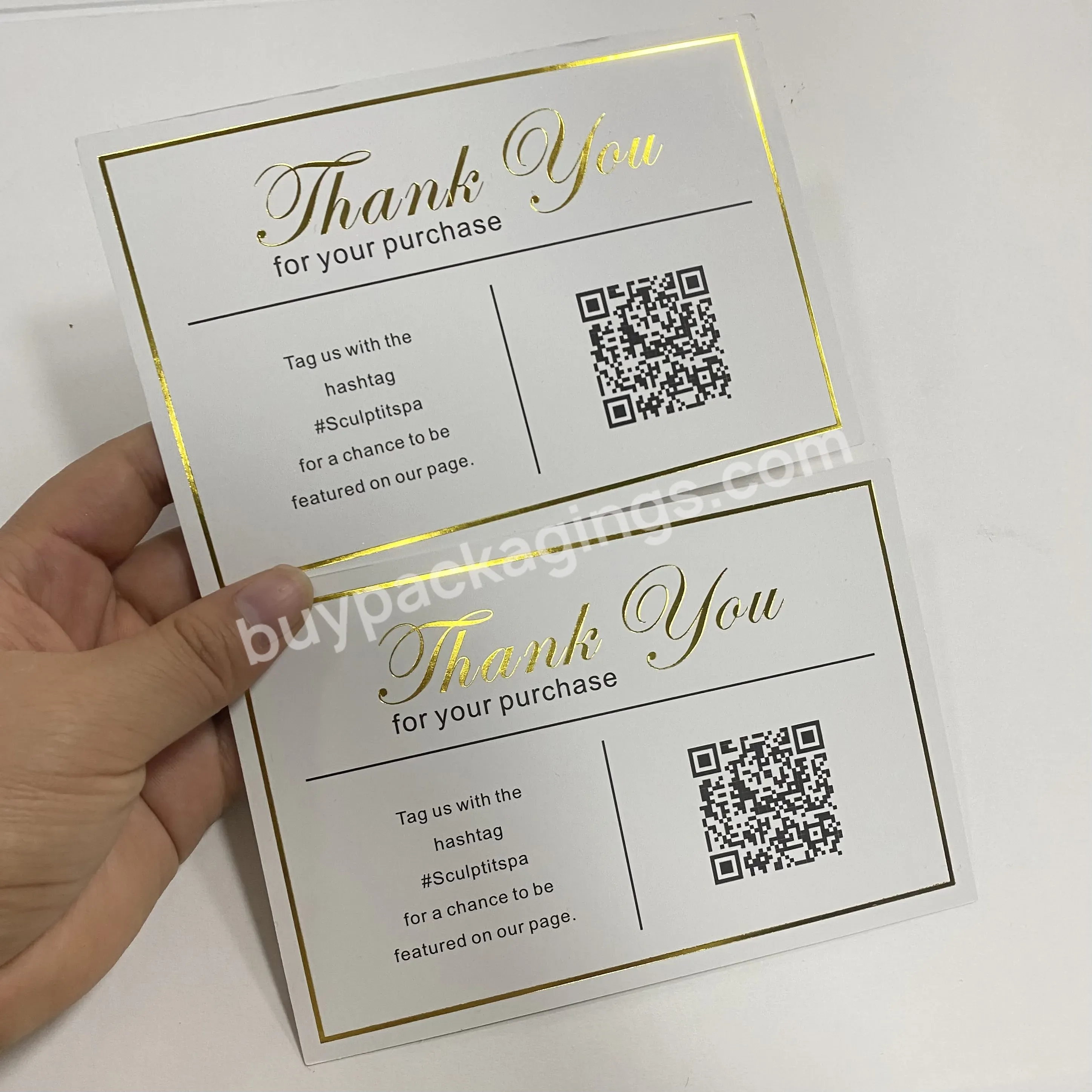 Gift Eye Lash Business Custom Invitation Gold Stamping Cloths Package Thank You Cards