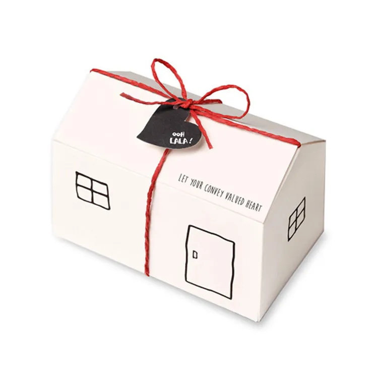 gift paper packaging house shaped cardboard box