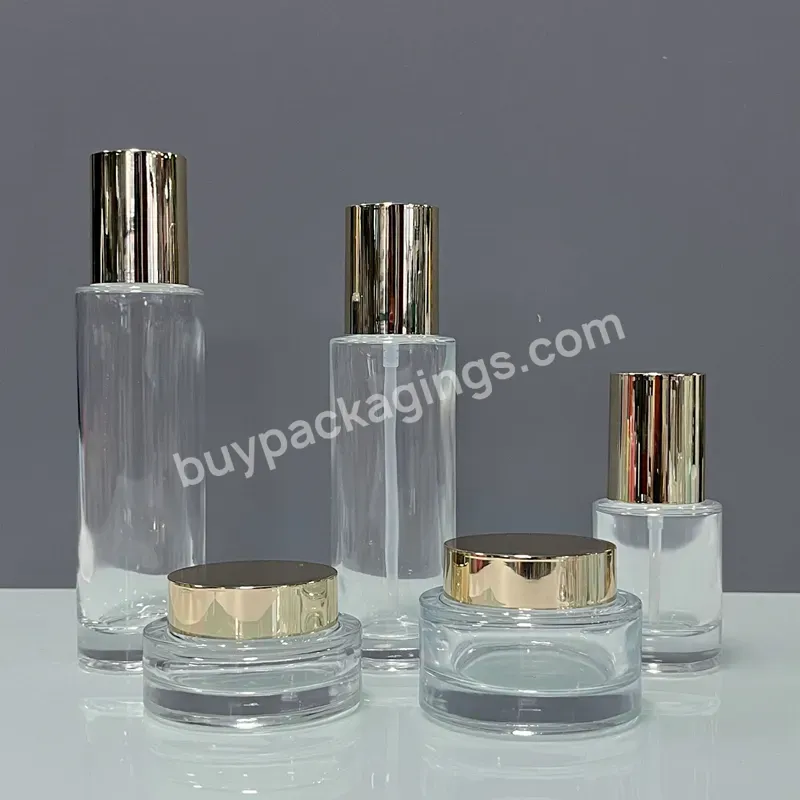 Glass Bottles And Jars For Cosmetics 30ml 40ml 50ml 100ml 120ml 30g 50g Transparent Glass Cosmetic Cream Bottle Container