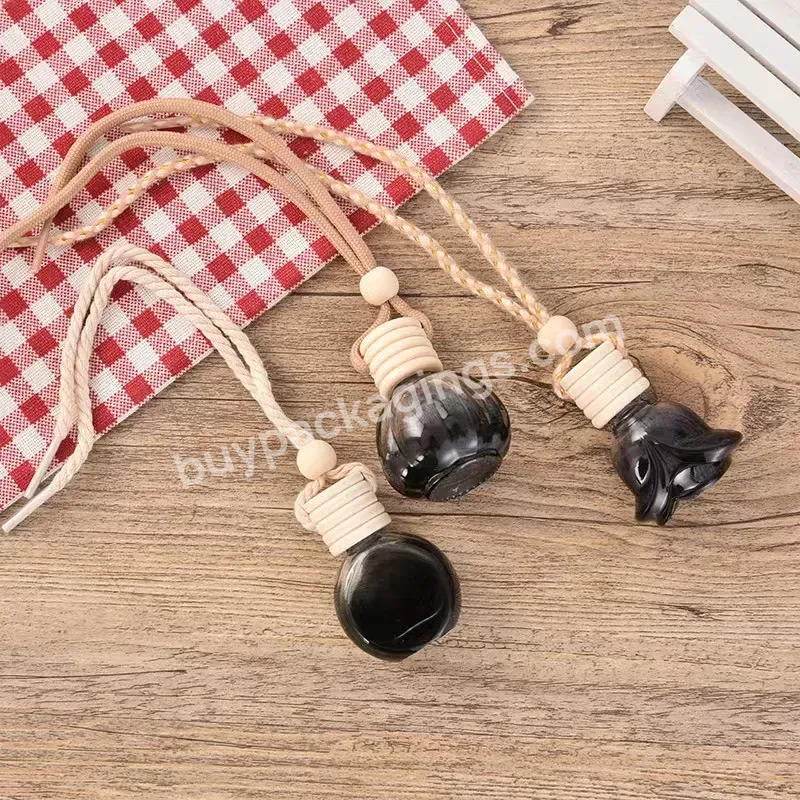 Glass Car Perfume Bottles Pendant 7ml 8ml 9ml 10ml Square Shape Car Diffuser Bottle Perfume Empty Hanging