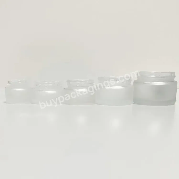 Glass Cosmetic Empty Cream Packaging 5g 10g 15g 20g 30g 50g 60g 100g 200g Frosted Cosmetic Container Jar With Lids