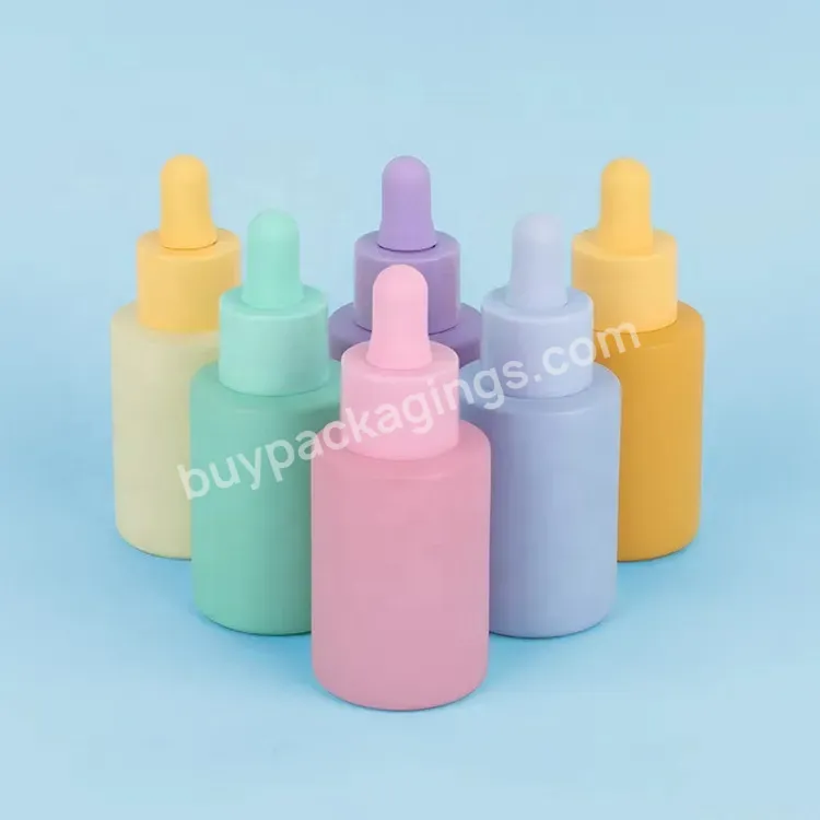 Glass Dropper Bottle 30ml Thick Bottom Glass Container With Customized Printing Color For Skincare