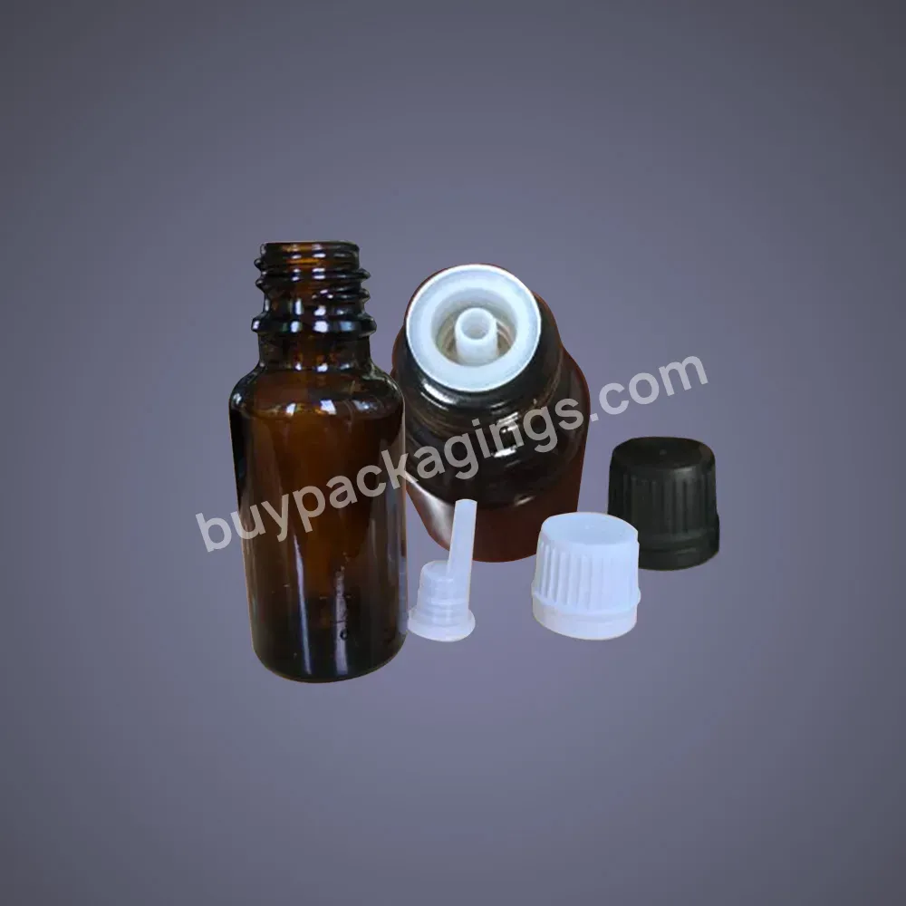 Glass Euro Dropper Bottles 15 Ml 10ml 30ml 50ml Amber Glass Bottles With Orifice Reducer And Tamper-evident Cap