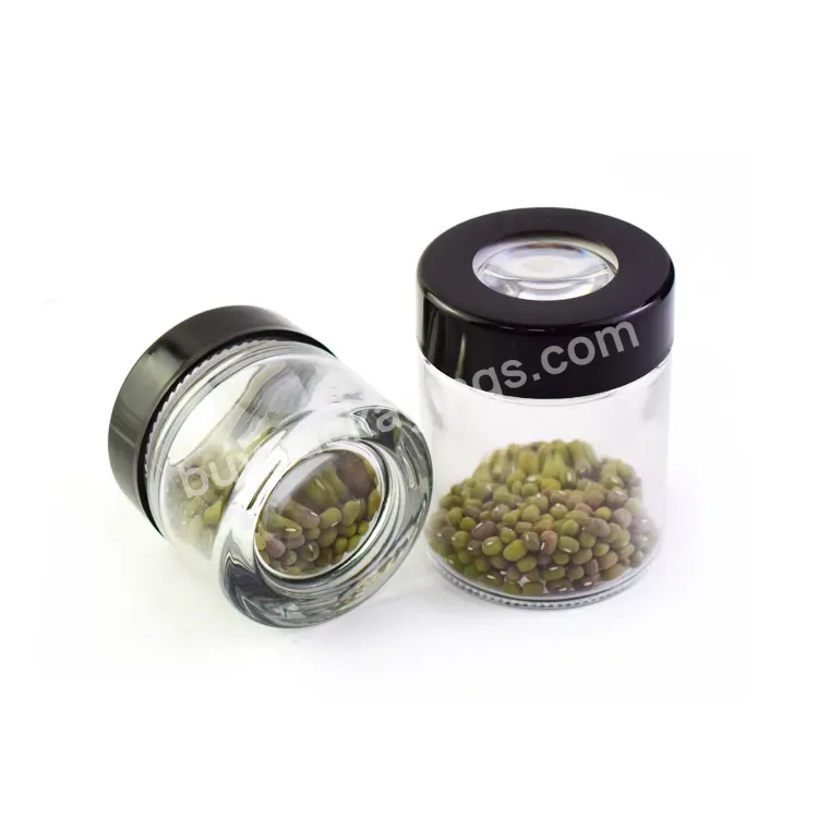 Glass Jar 2oz 3oz 4oz Clear Magnifying Glass Jar Child Proof Jar 3.5g Flower Smell Proof Child Resistant Magnifying Lid