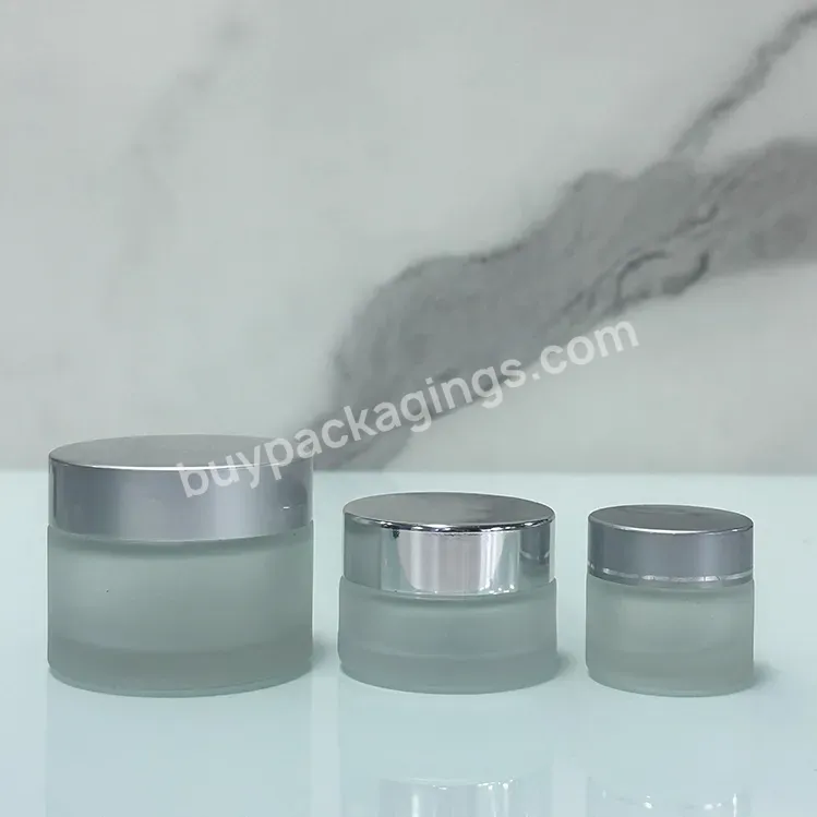 Glass Jar Supplier High Quality 15g 20g 30g 50g 60g 100g Cosmetic Frosted Transparent Glass Cream Jars With White Plastic Lid - Buy 15g Glass Cream Jar,Cosmetic Jars High Quality,Glass Jar Supplier.